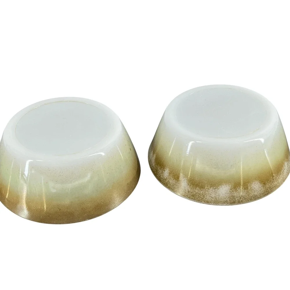 Vtg Federal Glass Mesa Moss Milk Glass Cereal Soup Bowls 5